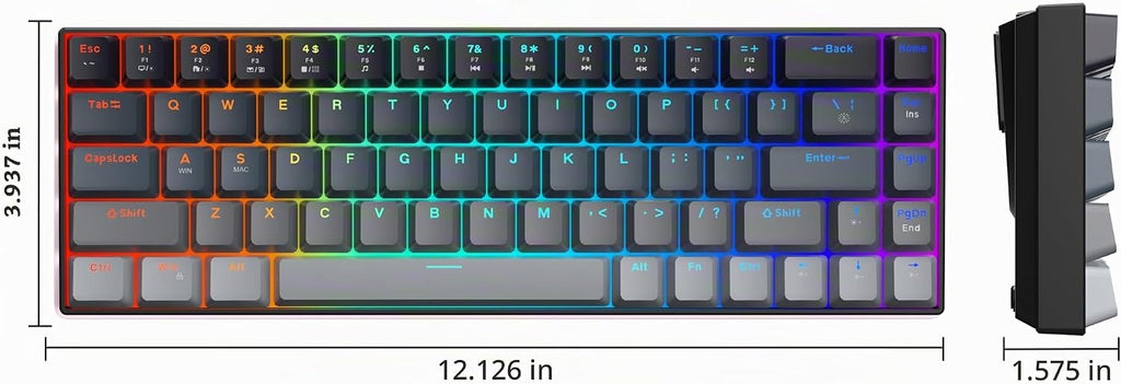 MageGee Teclado portátil 60% mecánico para juegos, retroiluminado R...