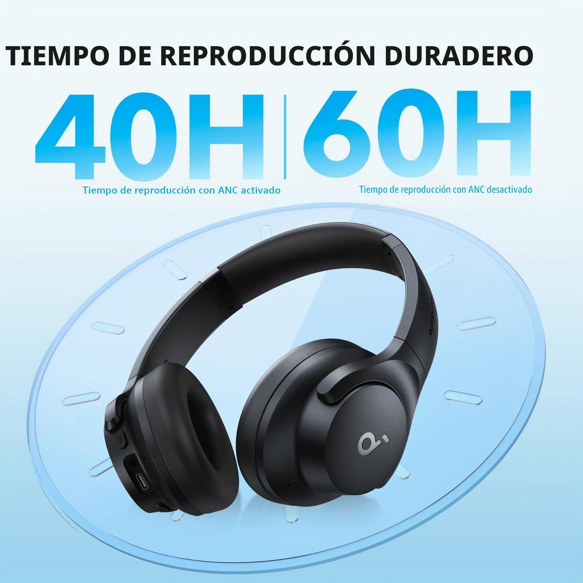 Auriculares Soundcore by Anker Q20i con funda protectora, blanco, p...