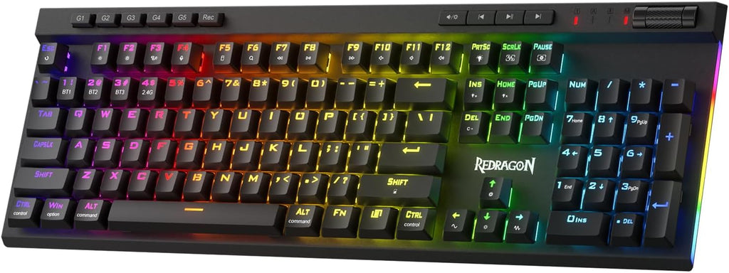 Redragon K580 PRO Teclado inalámbrico para juegos RGB, teclas Macro...