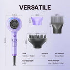 Wavytalk Secador de pelo iónico soplado con difusor para cabello ri...