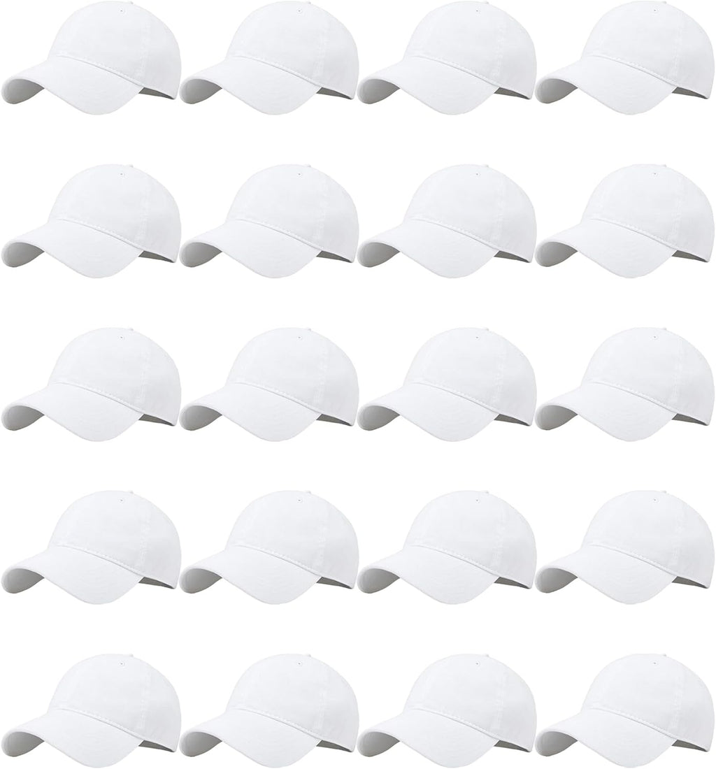 LYDTICK Paquete de 20 gorras de béisbol en blanco, gorras de camion...