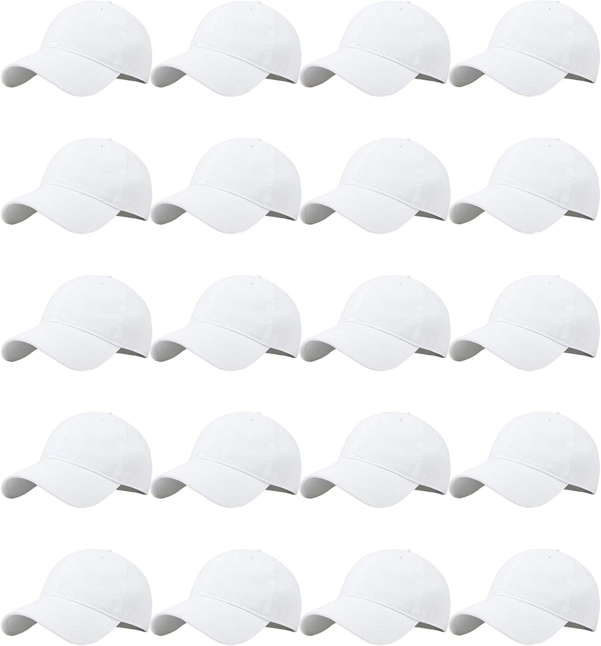LYDTICK Paquete de 20 gorras de béisbol en blanco, gorras de camion...