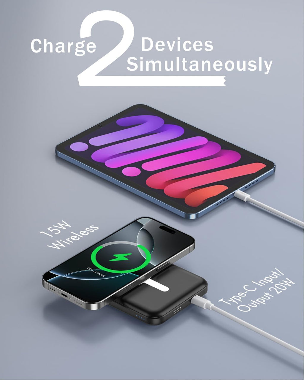 podoru para MagSafe Power Bank 5000mAh, cargador portátil magnético...