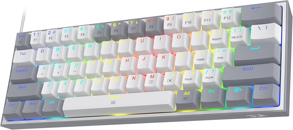 Redragon K617 Teclado mecánico para juegos RGB compacto con interca...