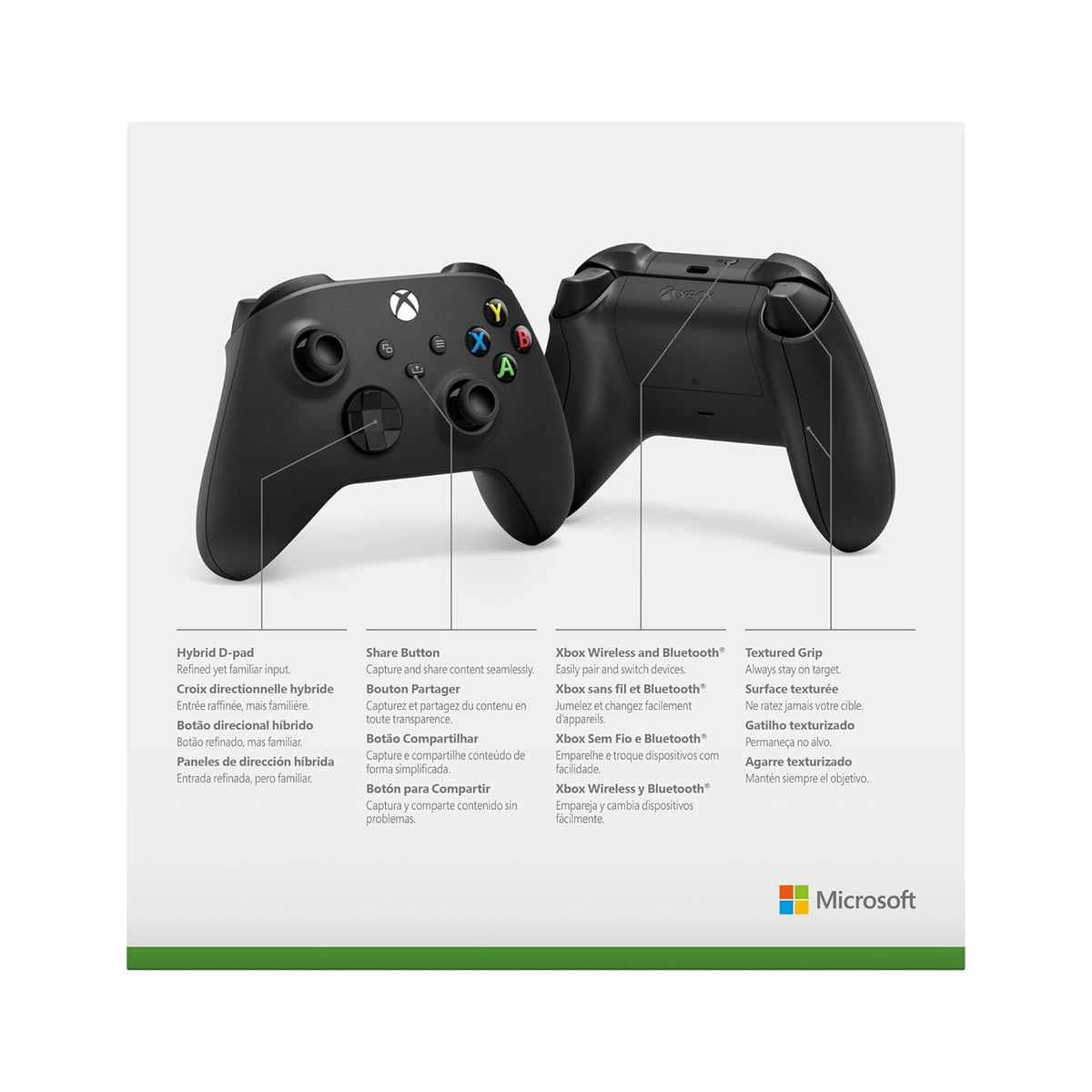 Controlador de juegos inalámbrico XBOX | Negro de carbón | Gatillos...