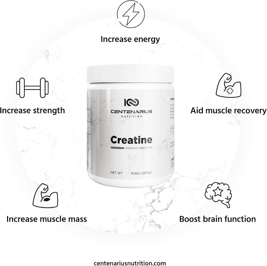 Centenarius Nutrition Monohidrato de creatina en polvo (Creapure®)...