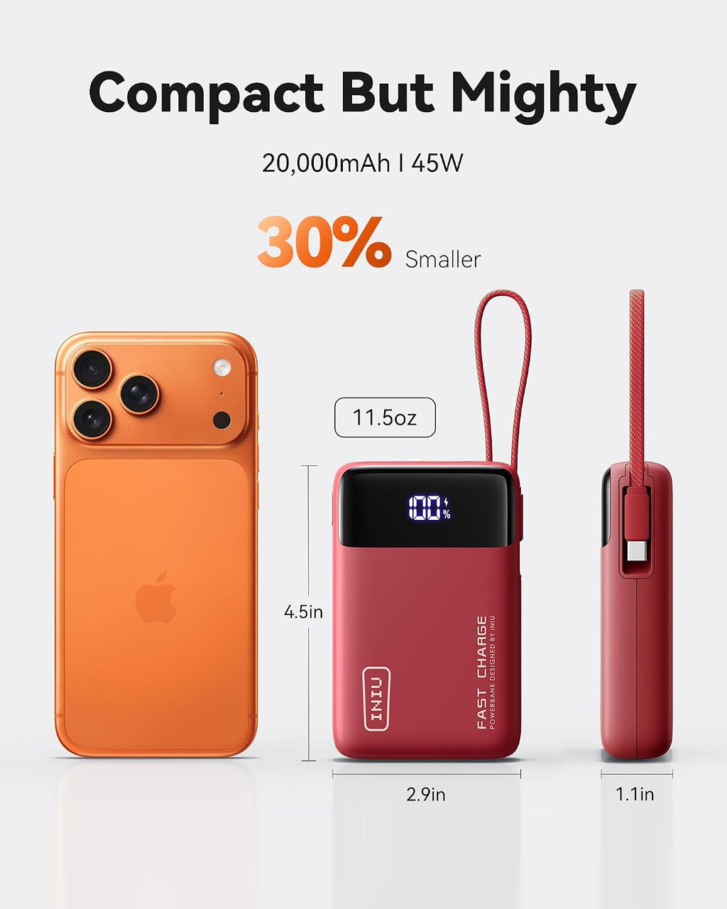 Cargador portátil INIU 20000mAh, banco de carga rápida más pequeño...