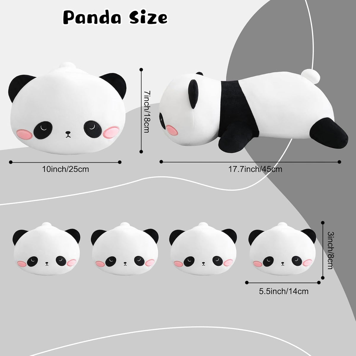 TOYSYM Panda de peluche lindo con almohada de peluche de panda de 4...