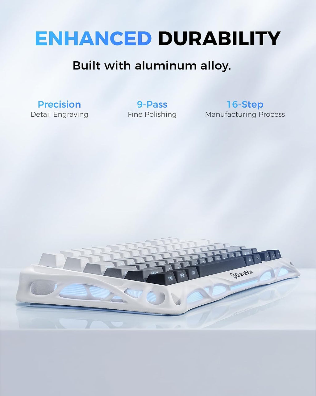 GravaStar Mercury K1 75% Teclado mecánico inalámbrico para juegos c...