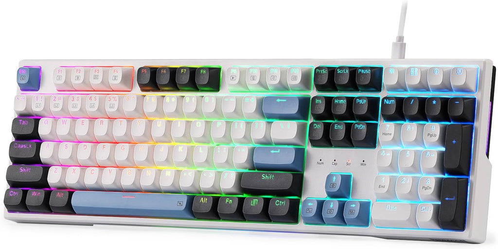Redragon K668 Teclado para juegos RGB con cable intercambiable en c...