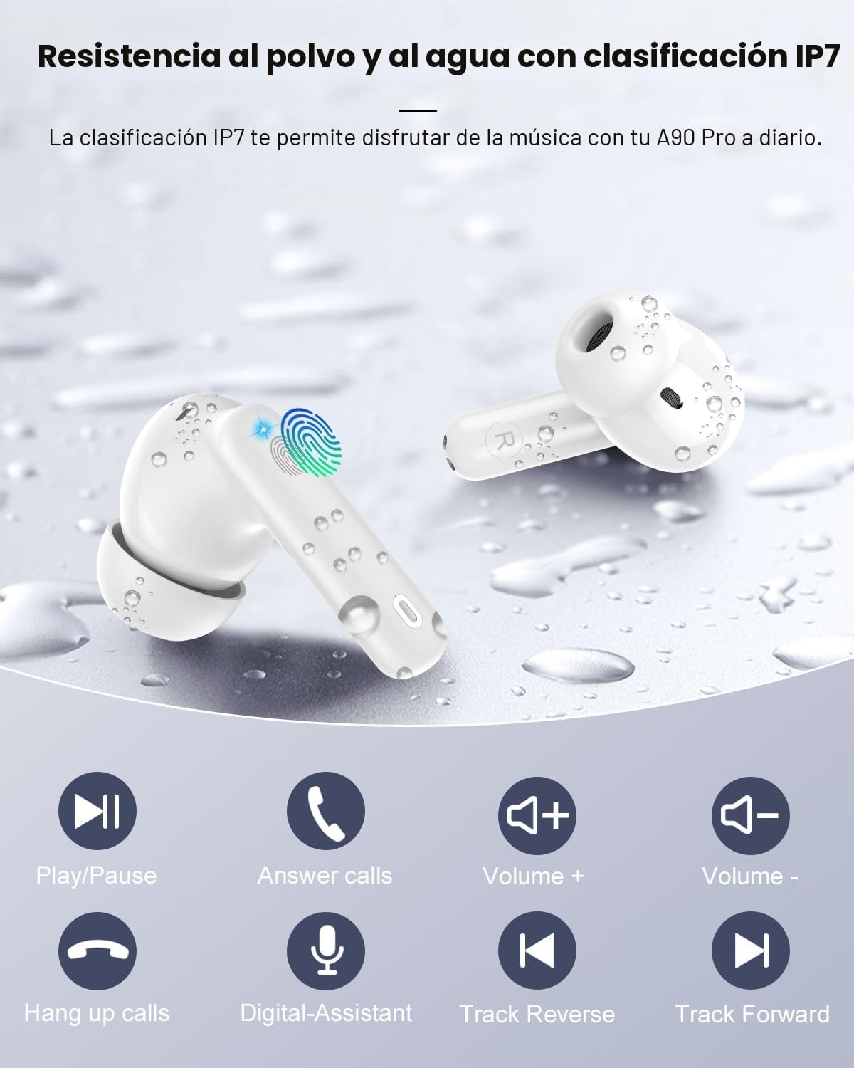 Auriculares inalámbricos, Bluetooth 5.4 Auriculares estéreo y llama...