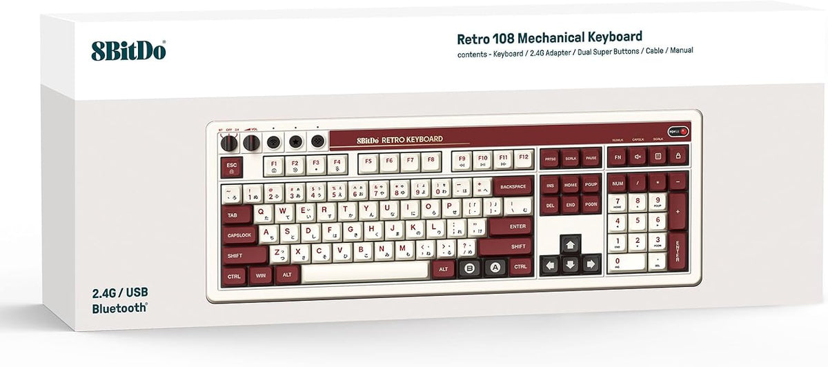 Teclado inalámbrico mecánico 8Bitdo Retro 108 para PC y Android, Fa...