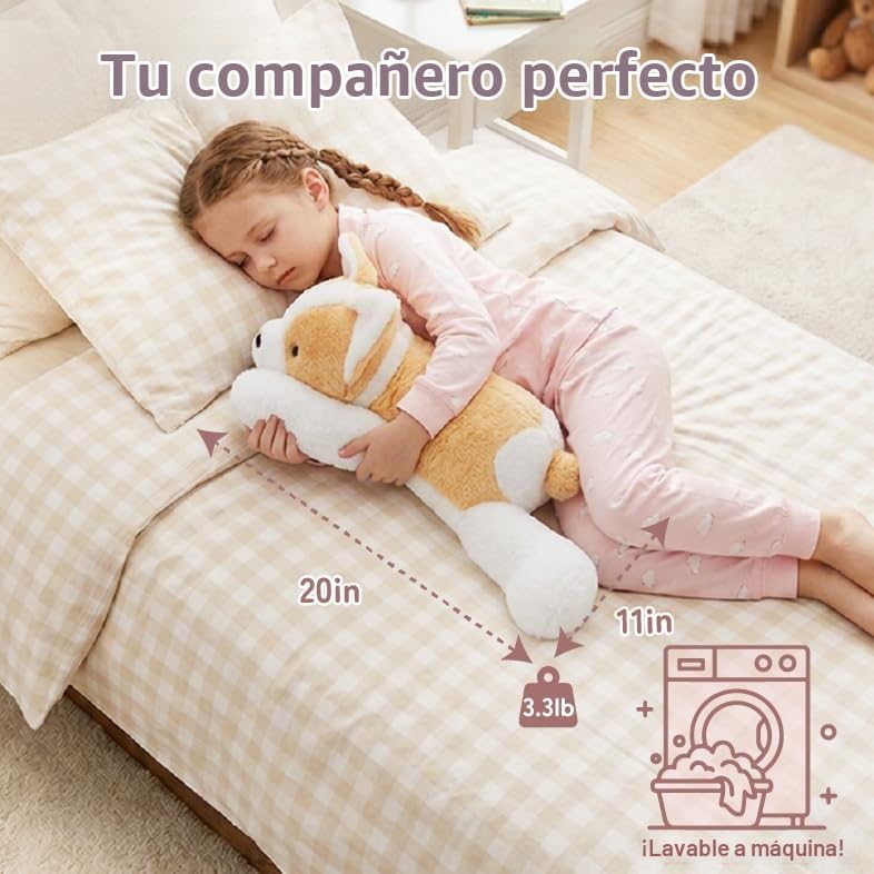 Niuniu Daddy Animales de peluche Corgi con peso de 20" | 3.3 li...