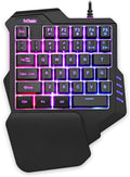 RedThunder Teclado para juegos con una sola mano RGB Retroiluminado...