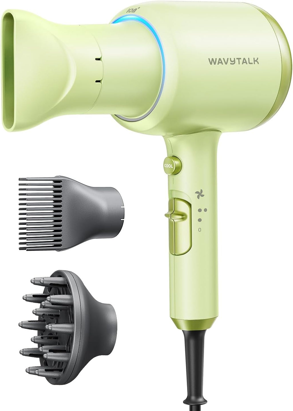 Secador de pelo iónico Wavytalk Blown Away con difusor para cabello...