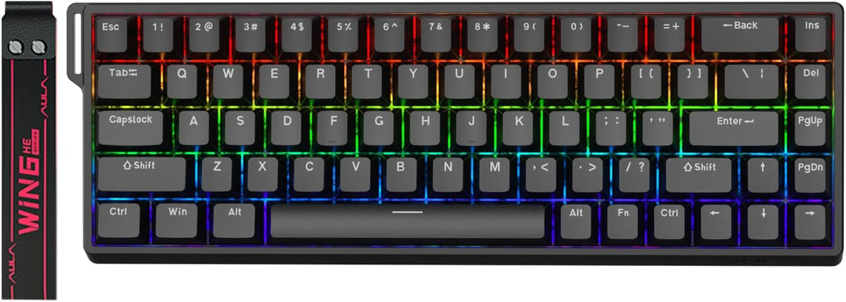 AULA WIN68 HE Teclado mecánico para juegos 60%, interruptor magnéti...