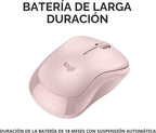 Logitech M240 Ratón Inalámbrico Bluetooth Silencioso Compacto - Ros...
