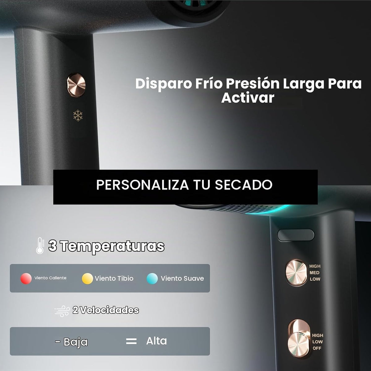 Secador de pelo iónico profesional con difusor, 150000 RPM de alta...