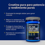 BodyTech - Monohidrato de creatina en polvo, sin sabor, 10.58 onzas...