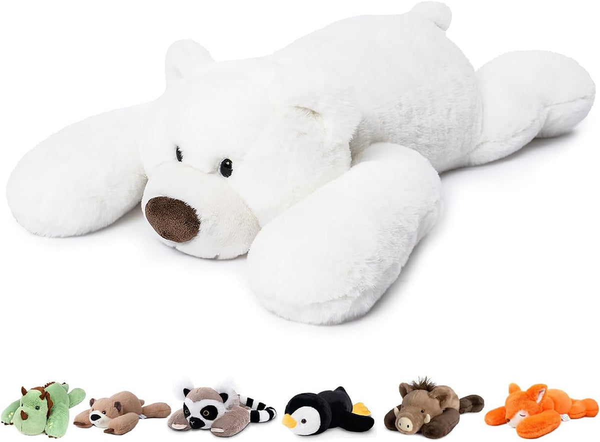 Niuniu Daddy - Almohada de peluche con peso de oso polar para niños...