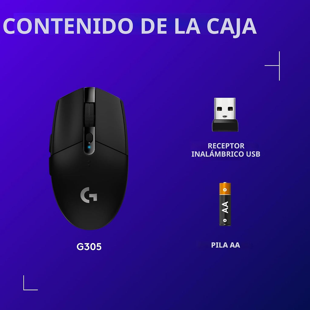 Ratón inalámbrico para juegos Logitech G305 Lightspeed - Negro | 12...