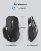 TECKNET Ratón inalámbrico, desplazamiento lateral Bluetooth recarga...
