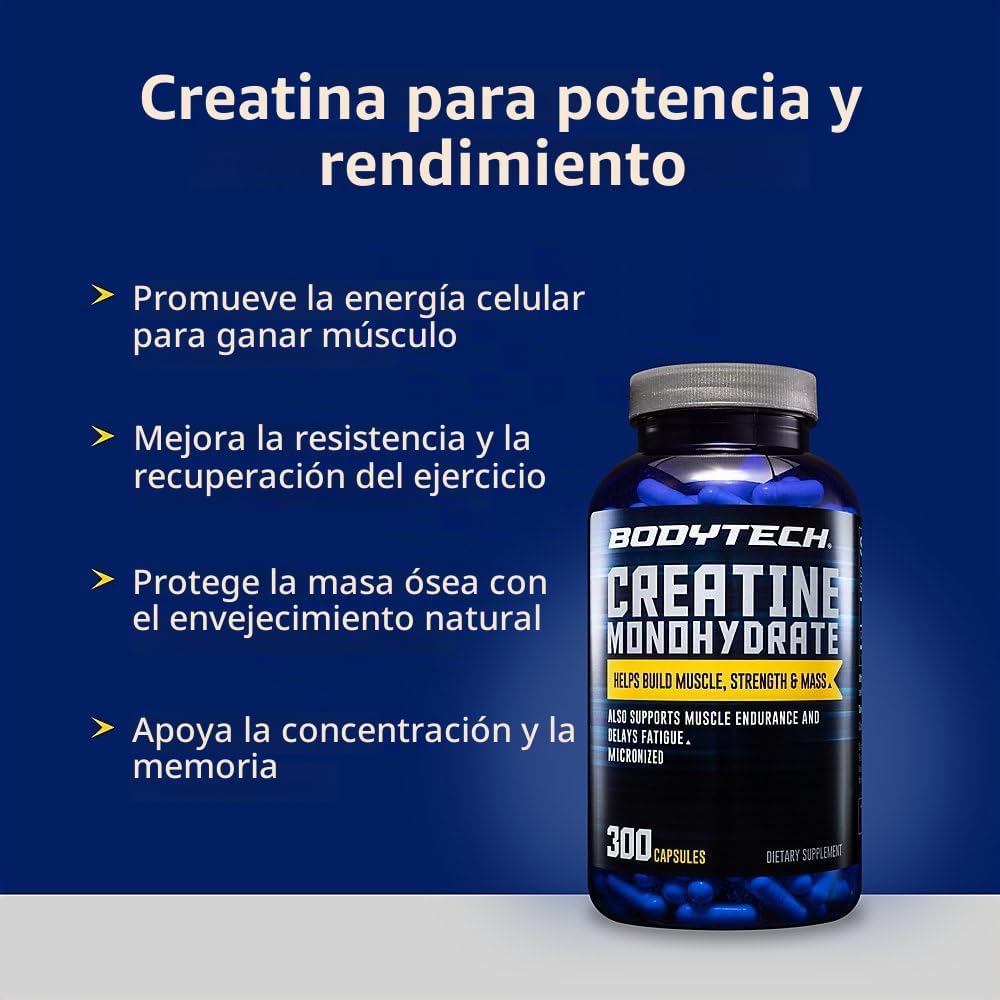 BodyTech Cápsulas de monohidrato de creatina, micronizadas, 2250 mg...