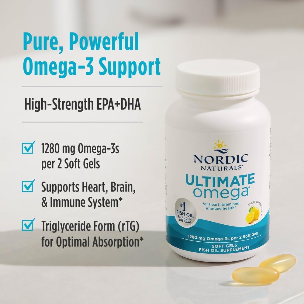 Nordic Naturals Ultimate Omega, 1280 mg de aceite de pescado Omega-...