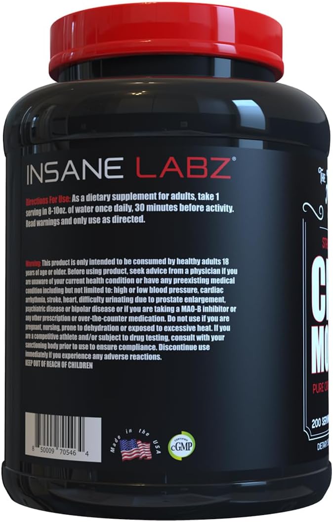 Insane Labz Insane - Polvo de monohidrato de creatina, sin sabor, a...