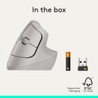 Logitech Ratón inalámbrico ergonómico vertical Lift - Arena | Conéc...