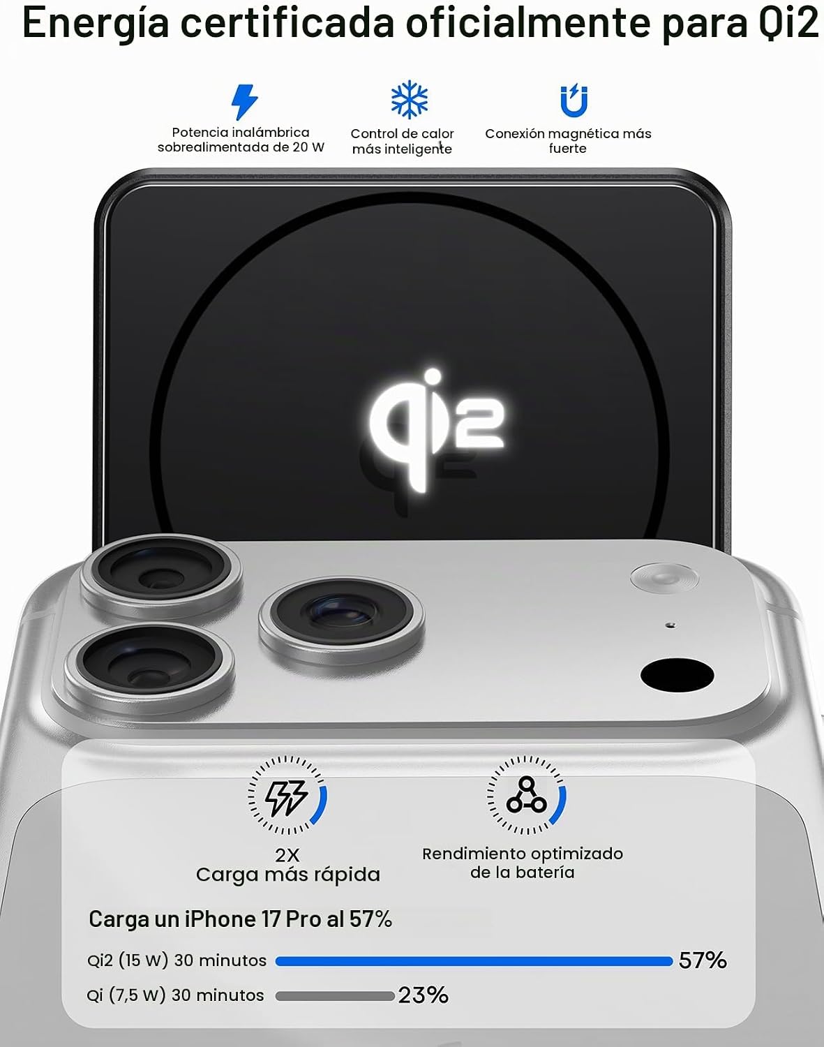 para Magsafe Power Bank Cargador portátil 10000mAh Qi2 para iPhone...