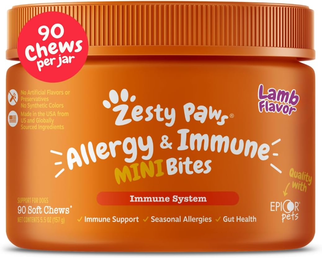 Zesty Paws Mini masticables para alergias para perros, alivio de la...