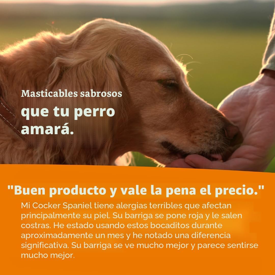 Zesty Paws Alivio de la alergia para perros, suplemento antipicazón...
