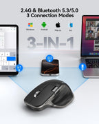 TECKNET Ratón inalámbrico, desplazamiento lateral Bluetooth recarga...