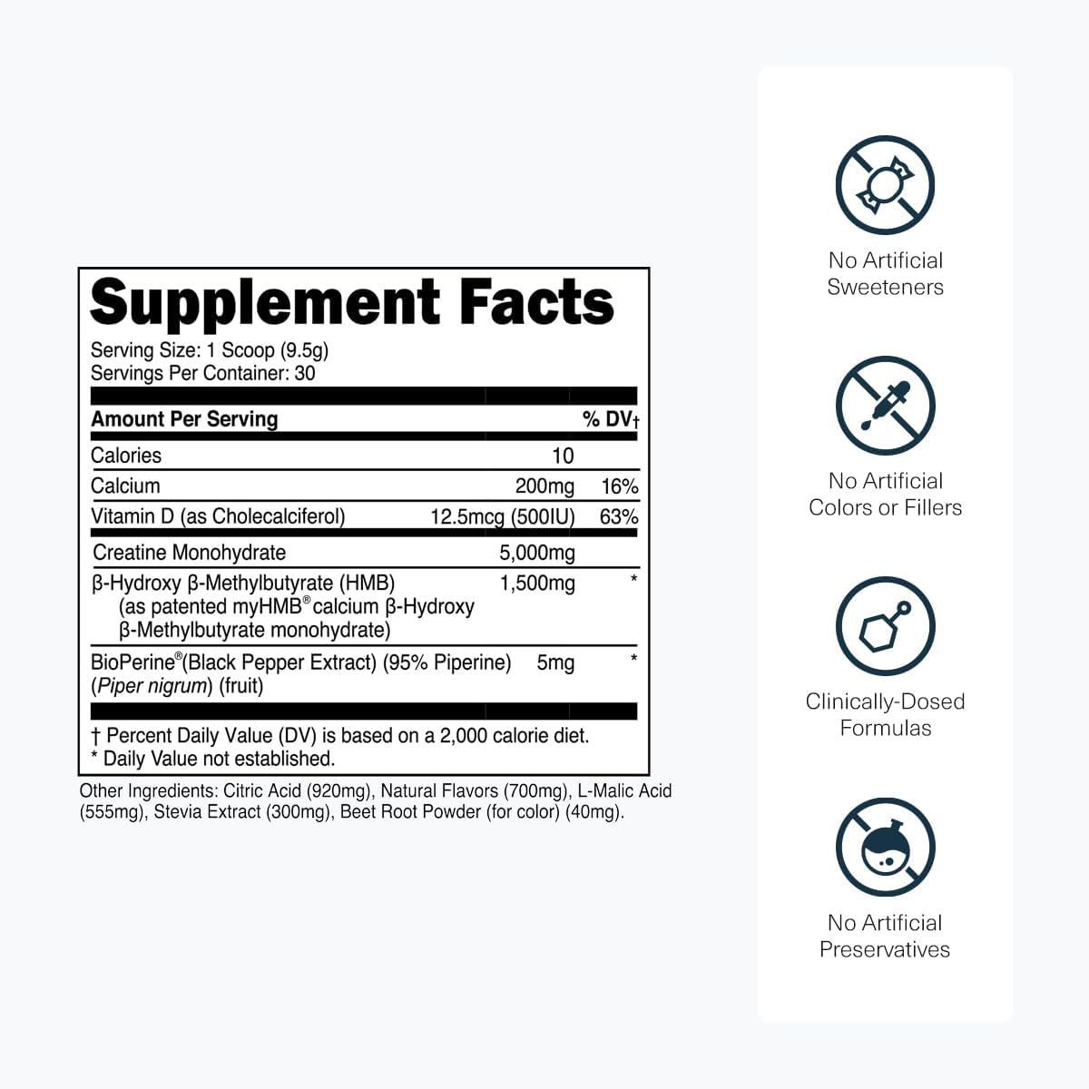 Transparent Labs Creatine HMB - Monohidrato de creatina en polvo co...