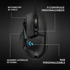 Logitech G Ratón para juegos con cable 502 Hero - Negro | Alto rend...