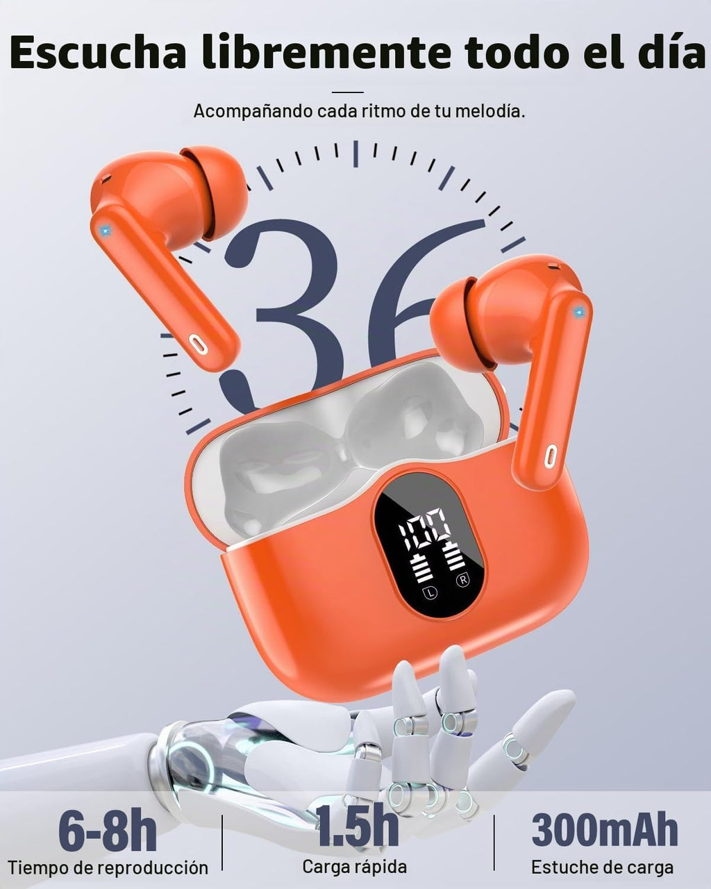 Auriculares inalámbricos, Bluetooth 5.4 Auriculares estéreo y llama...
