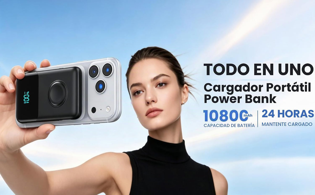 Cargador portátil magnético para el iPhone, 10800mAh Power Bank Cab...