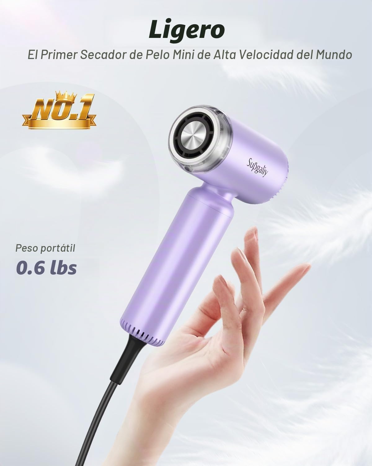 SUPGALIY Secador de pelo de viaje de doble voltaje, secador de sopl...