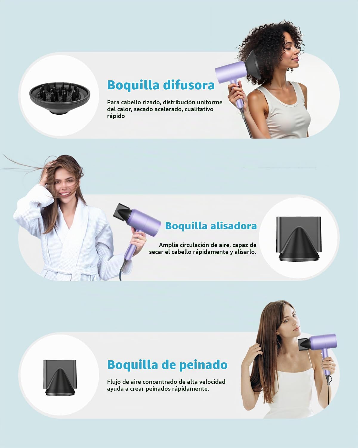 SHRATE Secador de pelo iónico con difusor | Secador profesional par...