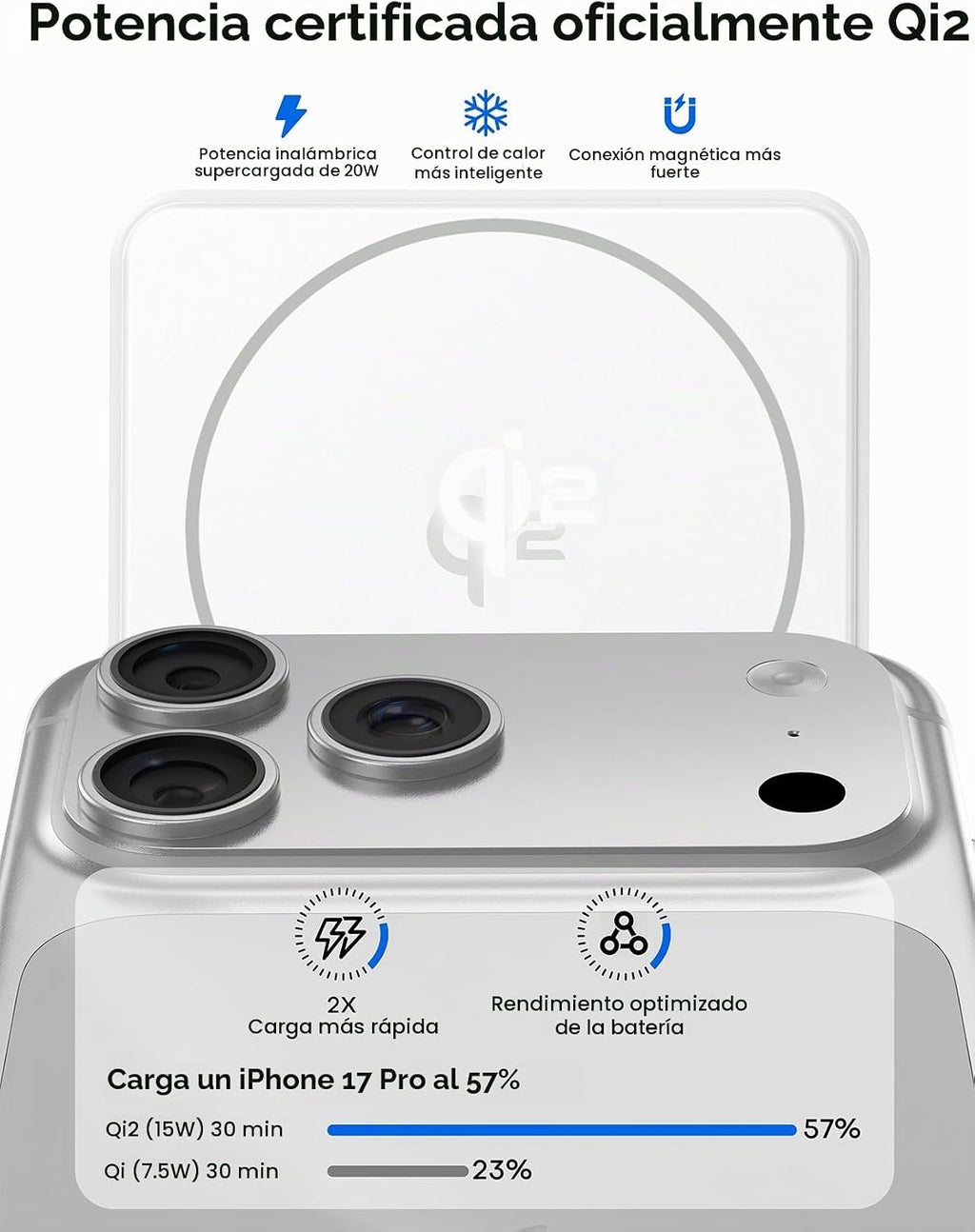 para Magsafe Power Bank Cargador portátil 10000mAh Qi2 para iPhone...