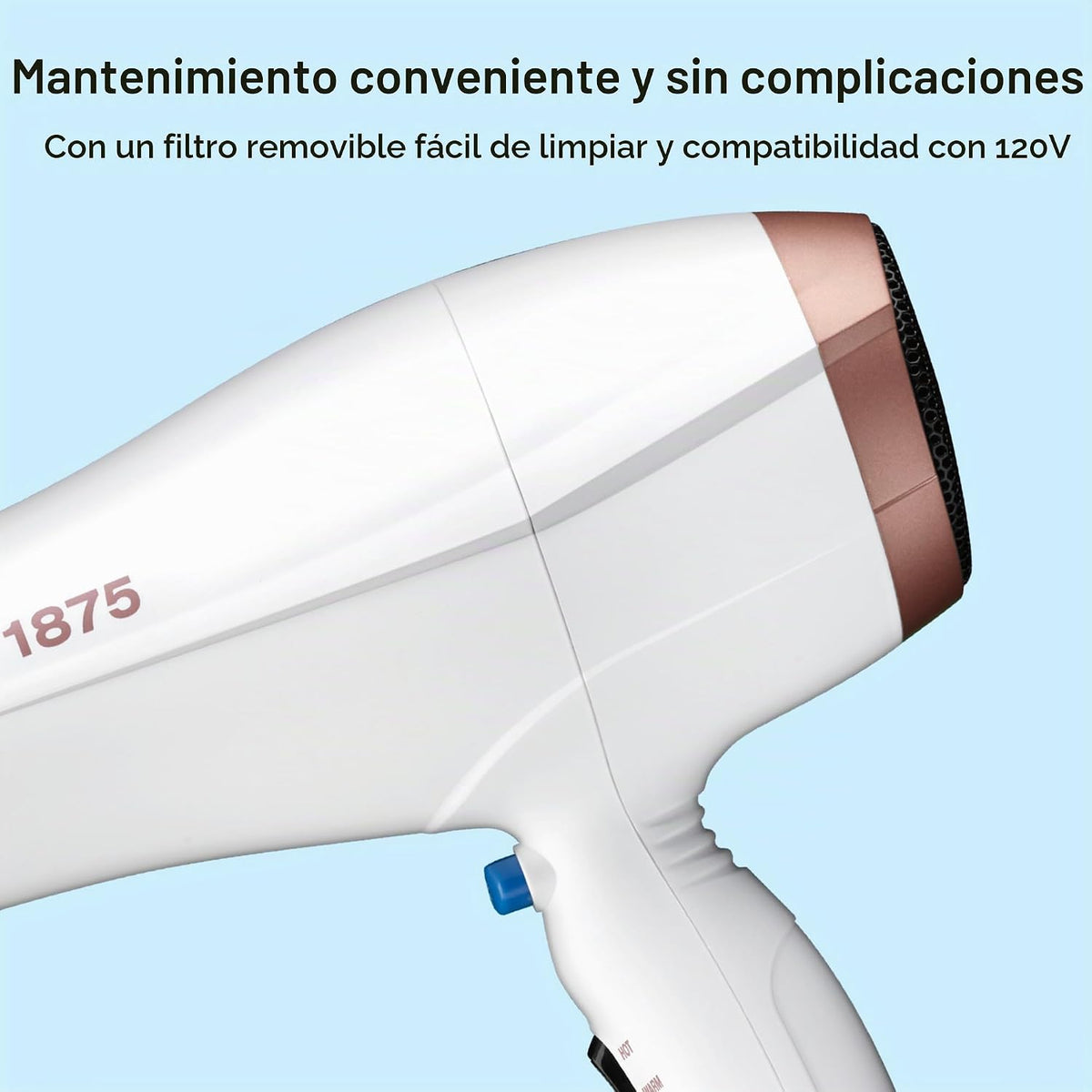 Secador de pelo doble cerámico Conair con difusor y concentrador, 1...