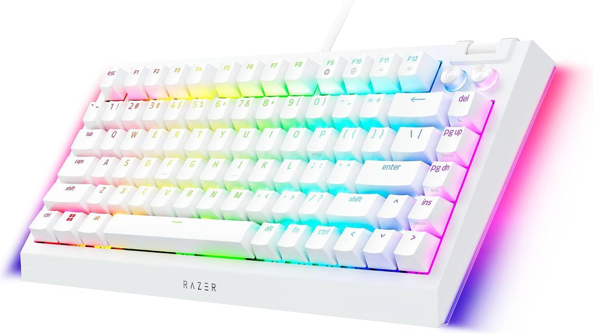 Razer BlackWidow V4 75% Teclado mecánico para juegos, táctil naranj...