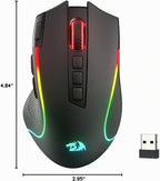 Redragon Ratón óptico inalámbrico RGB para juegos M612 teclas de |...