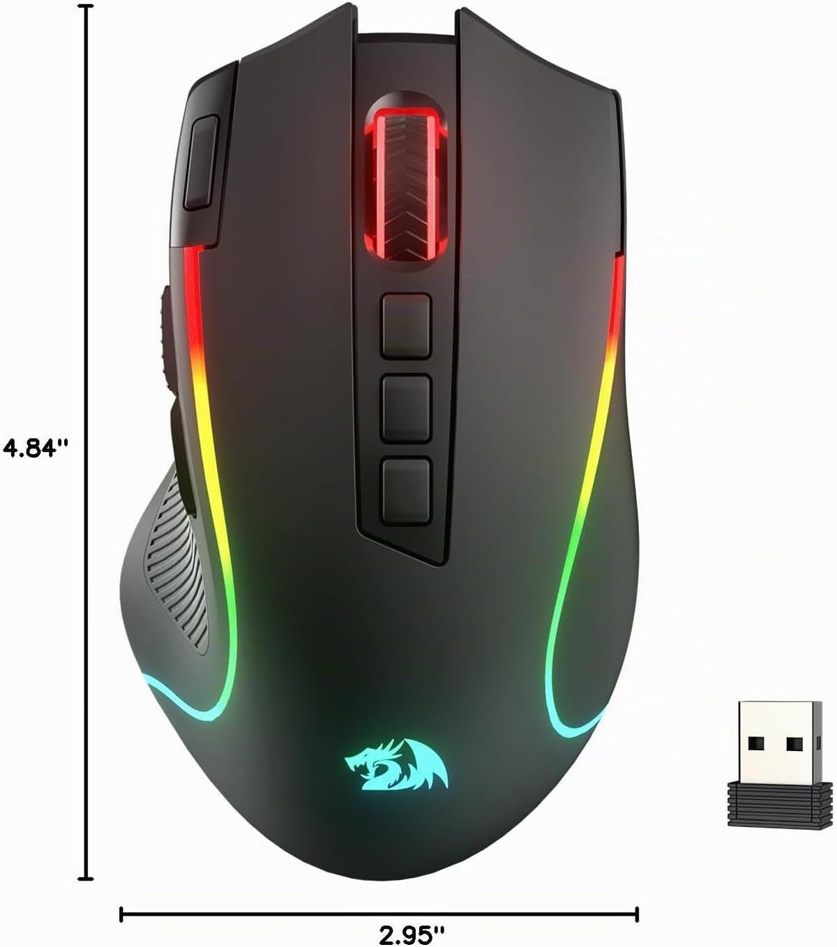 Redragon Ratón óptico inalámbrico RGB para juegos M612 teclas de |...
