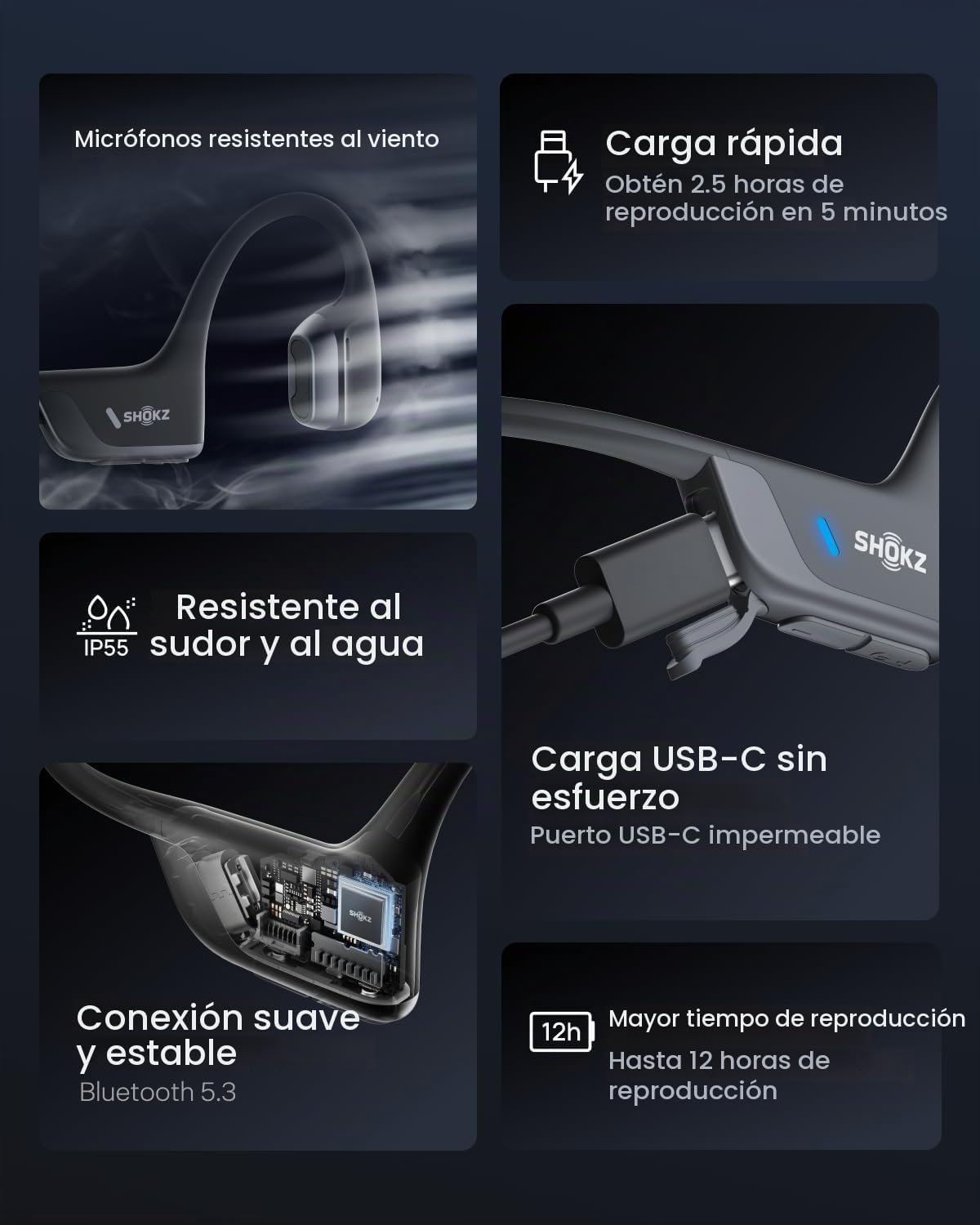SHOKZ OpenRun Pro 2 Mini Auriculares Deportivos Bluetooth de Conduc...