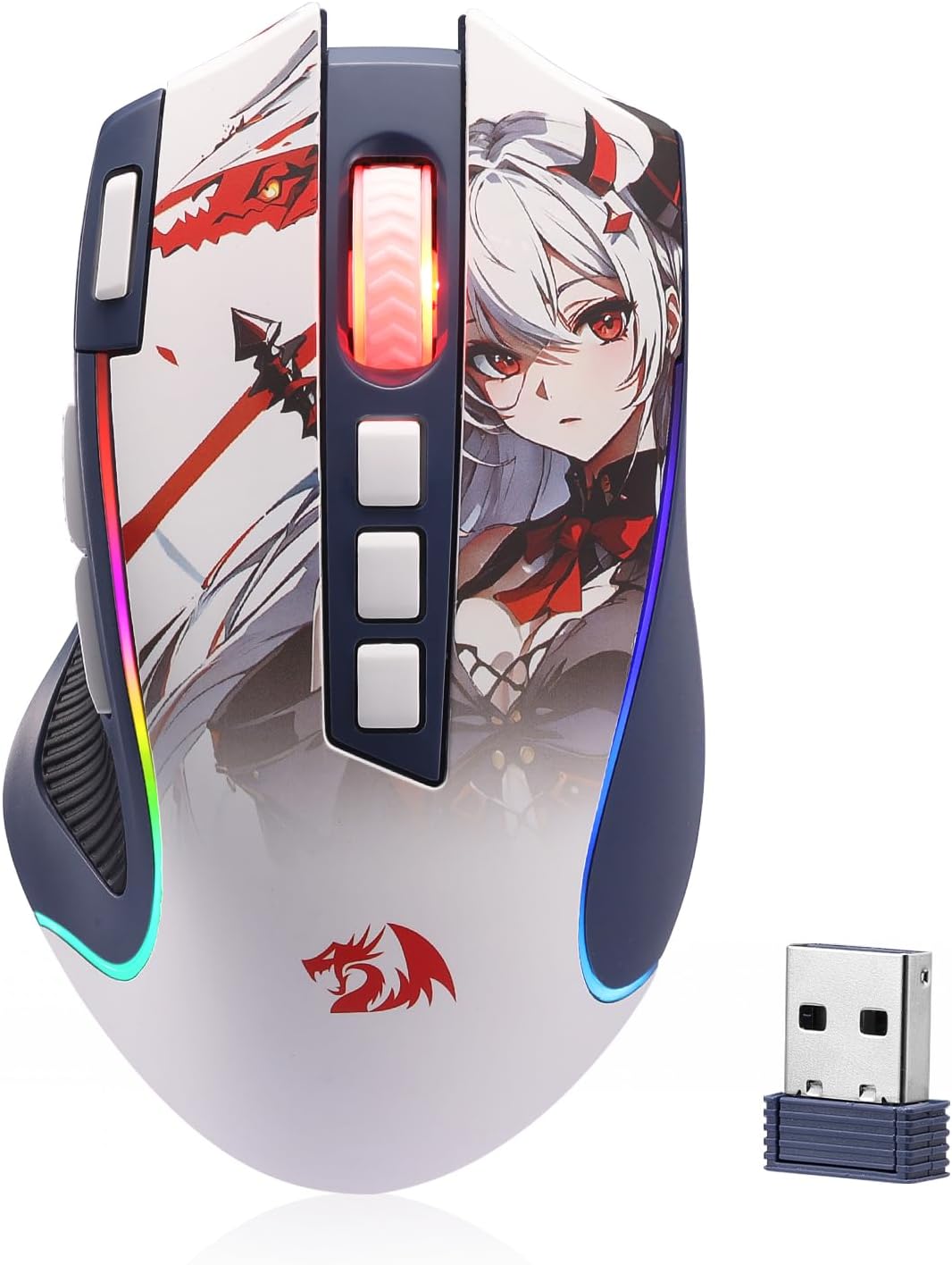 Redragon M612AK PRO Ratón inalámbrico para juegos de anime Teclas d...