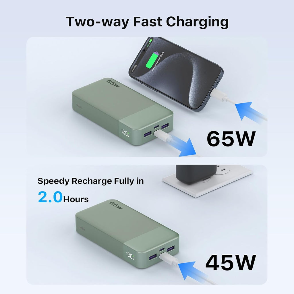 NOBIS Cargador portátil 20000mAh 65W Power Bank Carga rápida | Banc...
