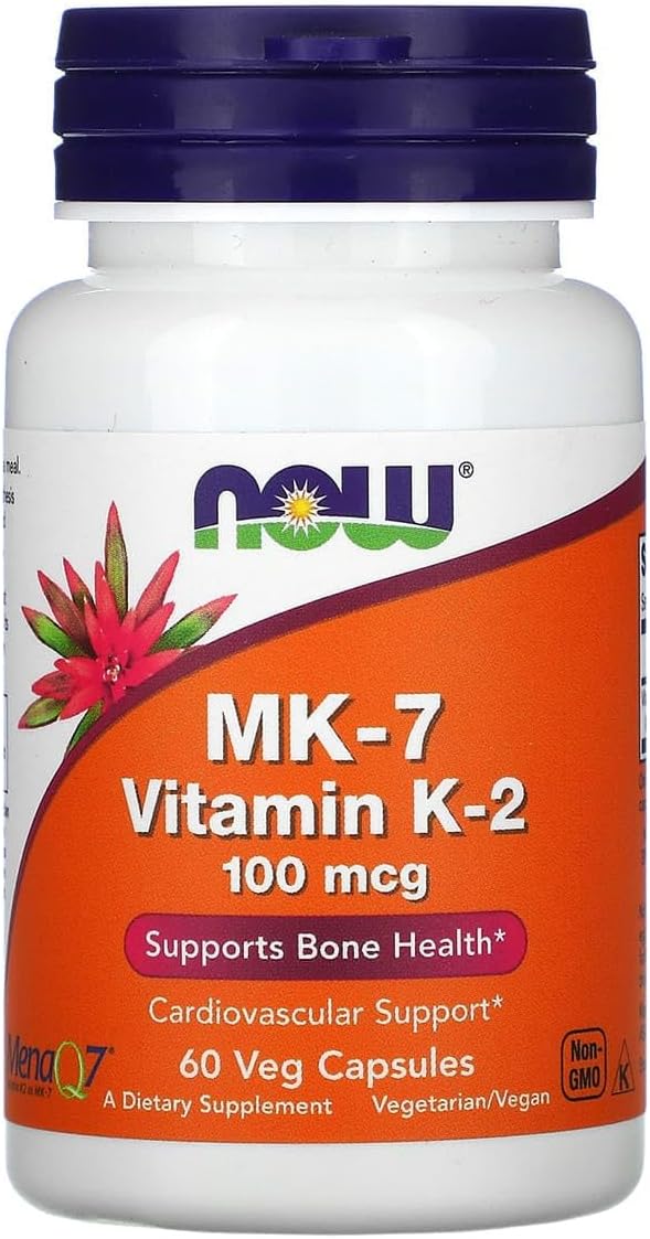 Now Foods Vitamina K2 (MK7) Cápsulas veganas, 0.0000035 oz., 60 uni...