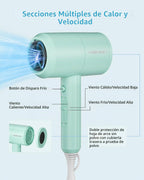 SHRATE Secador de pelo iónico con difusor | Secador profesional par...